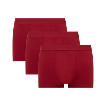 3-Pack Burgundy Premium Cotton Boxer-briefs