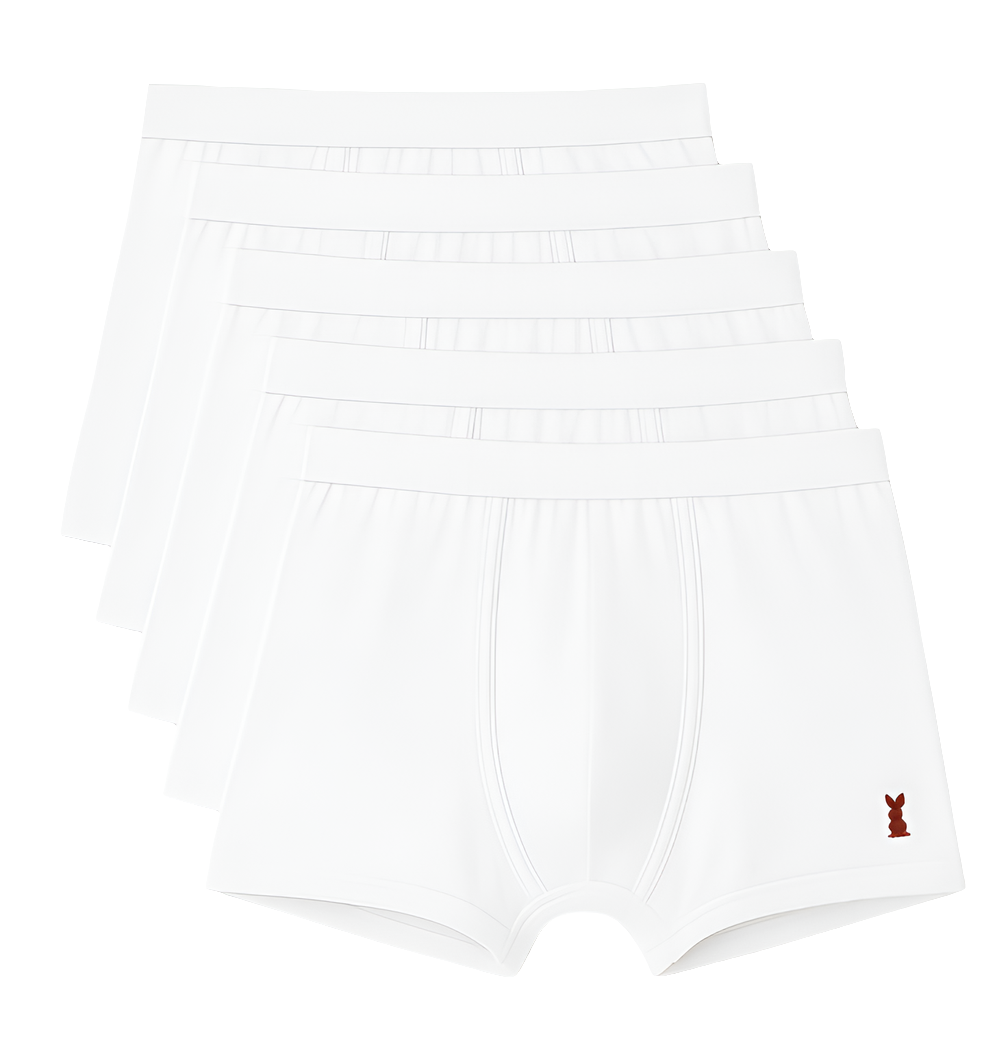 5 Pack all white men's boxer briefs - 5 pieces