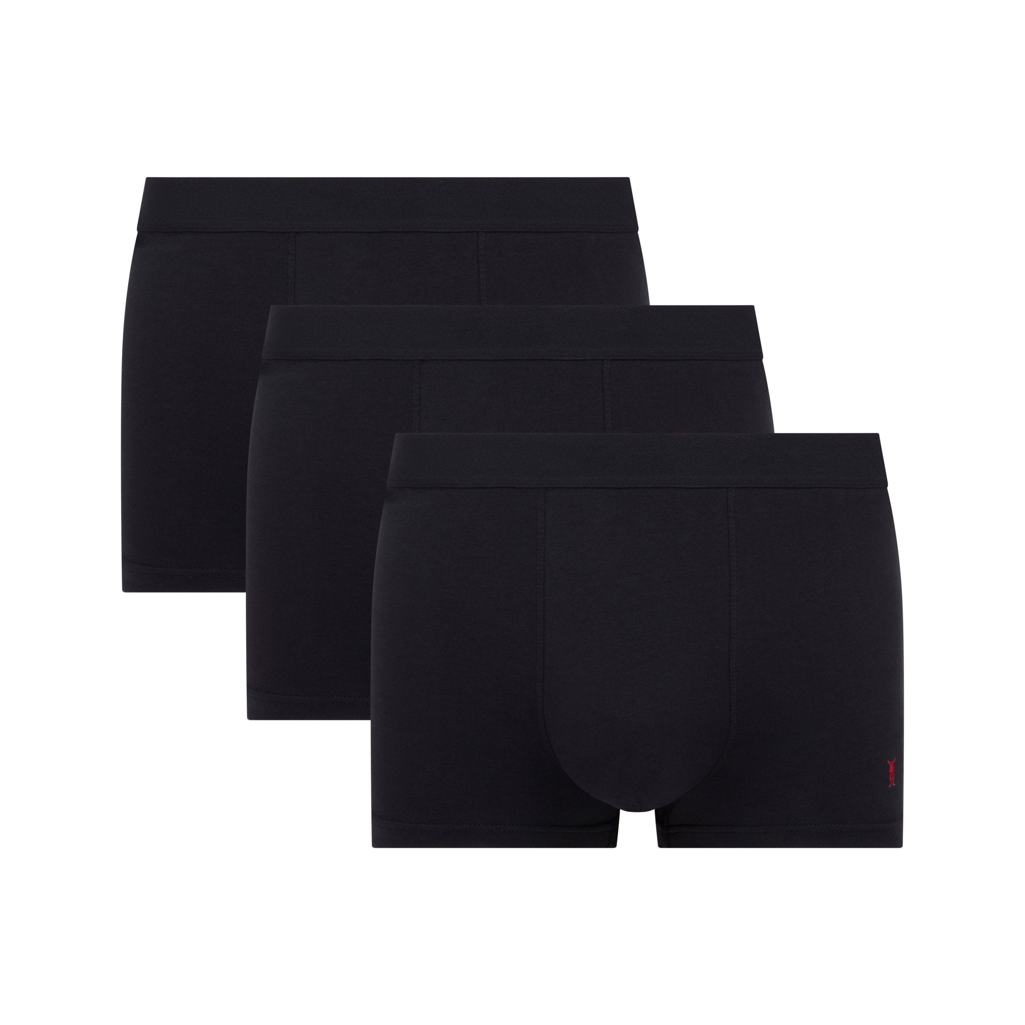 Black Pack of three cotton-blend boxer briefs